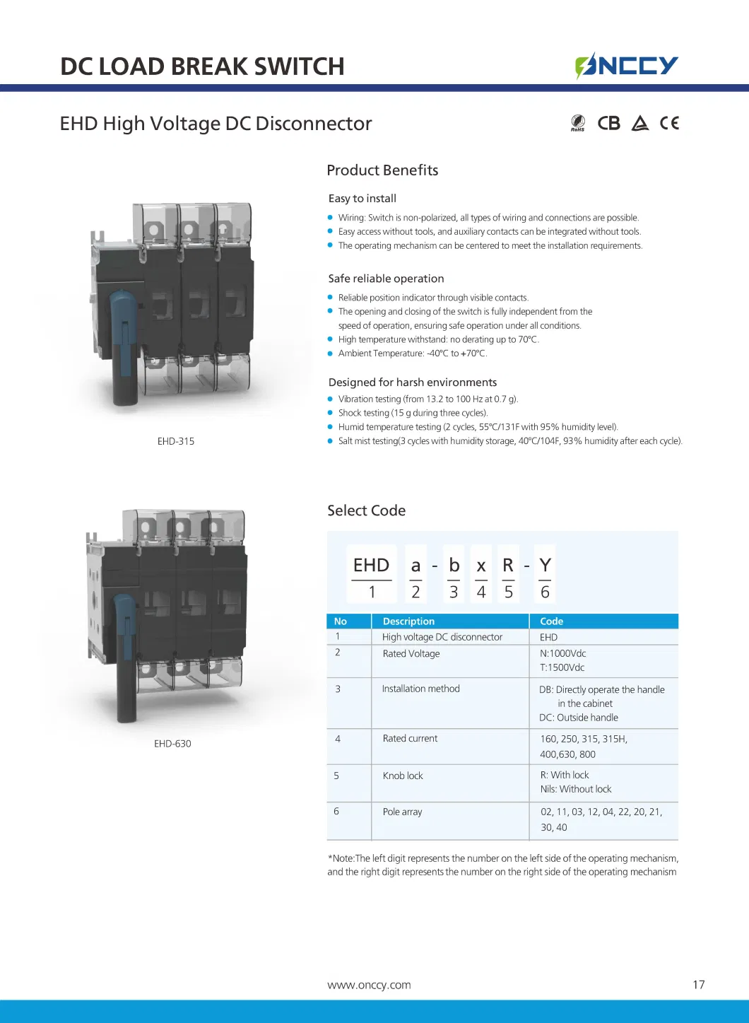 2p 1000V 160A Isolation Switch Disconnector Direct Current PV Solar Battery System Load Break Switch